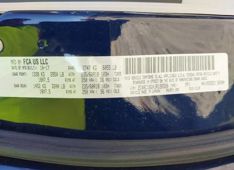 2018 Chrysler Pacifica 3.6L LIMITED