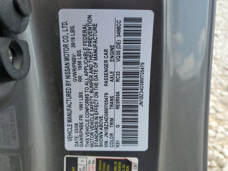 2008 Nissan 350Z Coupe 3.5L Gradobicie