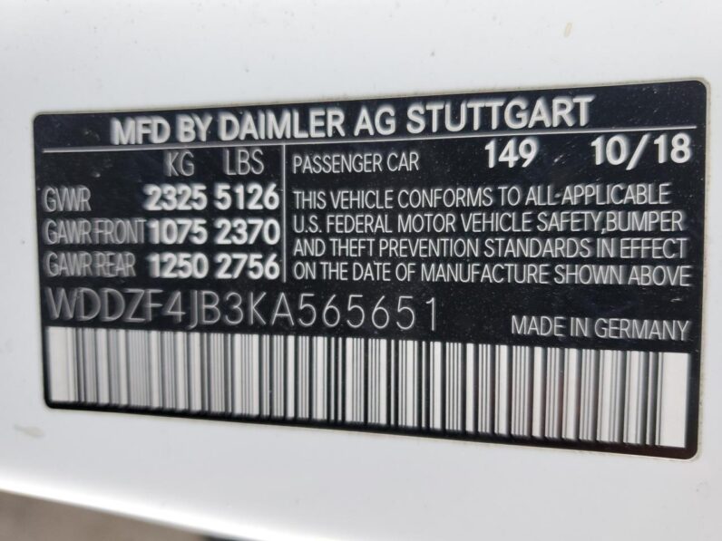 2019 Mercedes-Benz E 300 2.0L 4